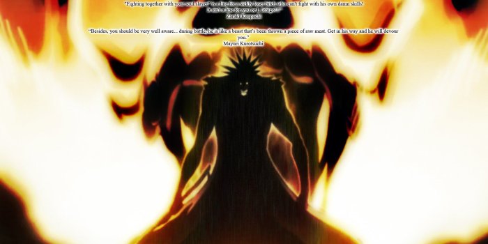 1680x1050 Flames Bleach silhouettes Zaraki Kenpachi wallpaper x