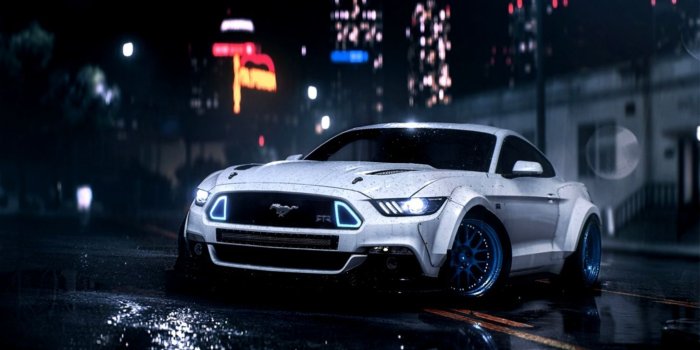 1456x810 Ford Mustang White Car Hd Wallpapers 1080P | Wallpapers Nature