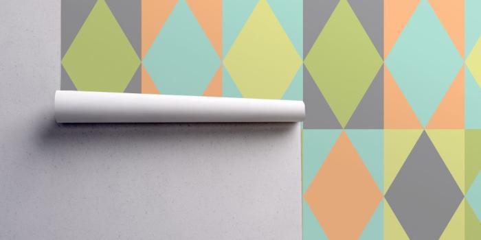 1024x1024 Diamond shapes in 1950s pastel colors fabric wallpaper - danadu