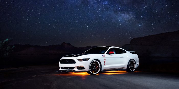 3840x2160 Ford mustang white side Wallpaper 4k Ultra HD ID:2429