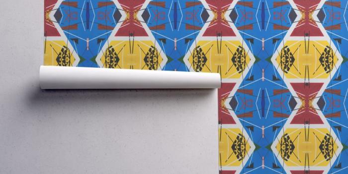 1024x1024 Retro Primary Color Diamond Shape Pattern wallpaper - esmedesign