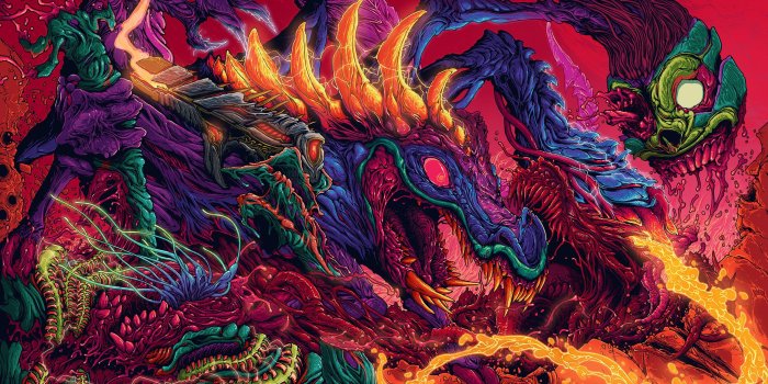 2560x1440 Dragon painting, psychedelic, trippy, colorful, creature HD