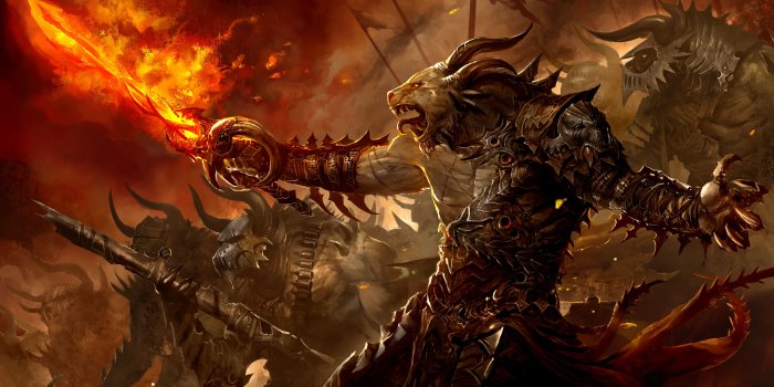 6798x4176 Minotaur warrior digital wallpaper, Guild Wars 2, Guild Wars