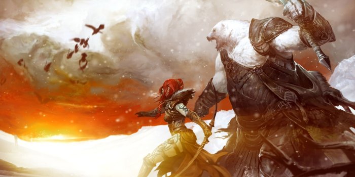 2560x1440 Fantasy Guild Wars 2 Warrior Artwork - Ongur