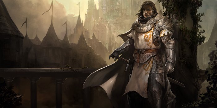 2560x1600 Guild Wars 2 Castle Fog Knight Warrior Sword Armor Game Weapon Cloak