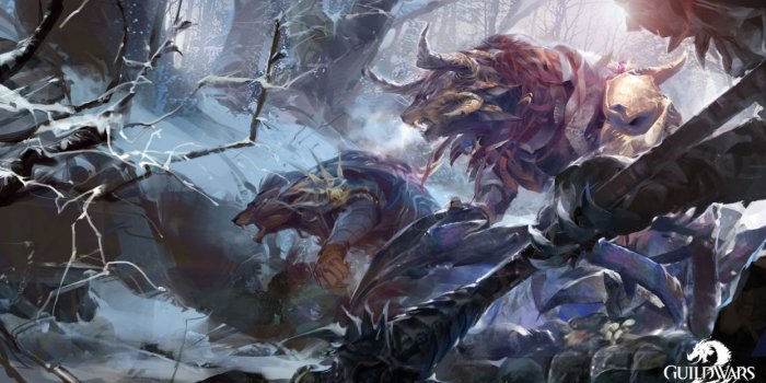 1244x700 Guild Wars 2 Battle Monster Games Fantasy warrior wallpaper
