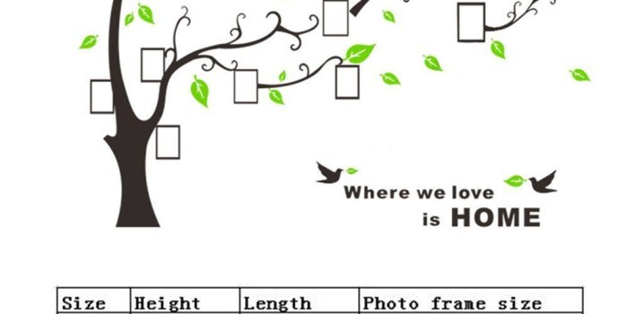1000x1000 yaode 3D Picture Frames Tree Wall Murals Huge Size Family Photo Frame Wall  Decals Art Stickers for Home Kitchen Bedroom Living Room Decor (Style5, L)