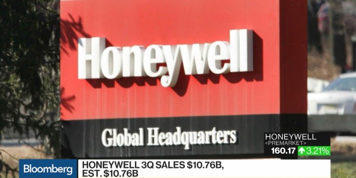 1920x1080 Honeywell Reports 3Q Sales Boost on Aerospace, Automation - Bloomberg