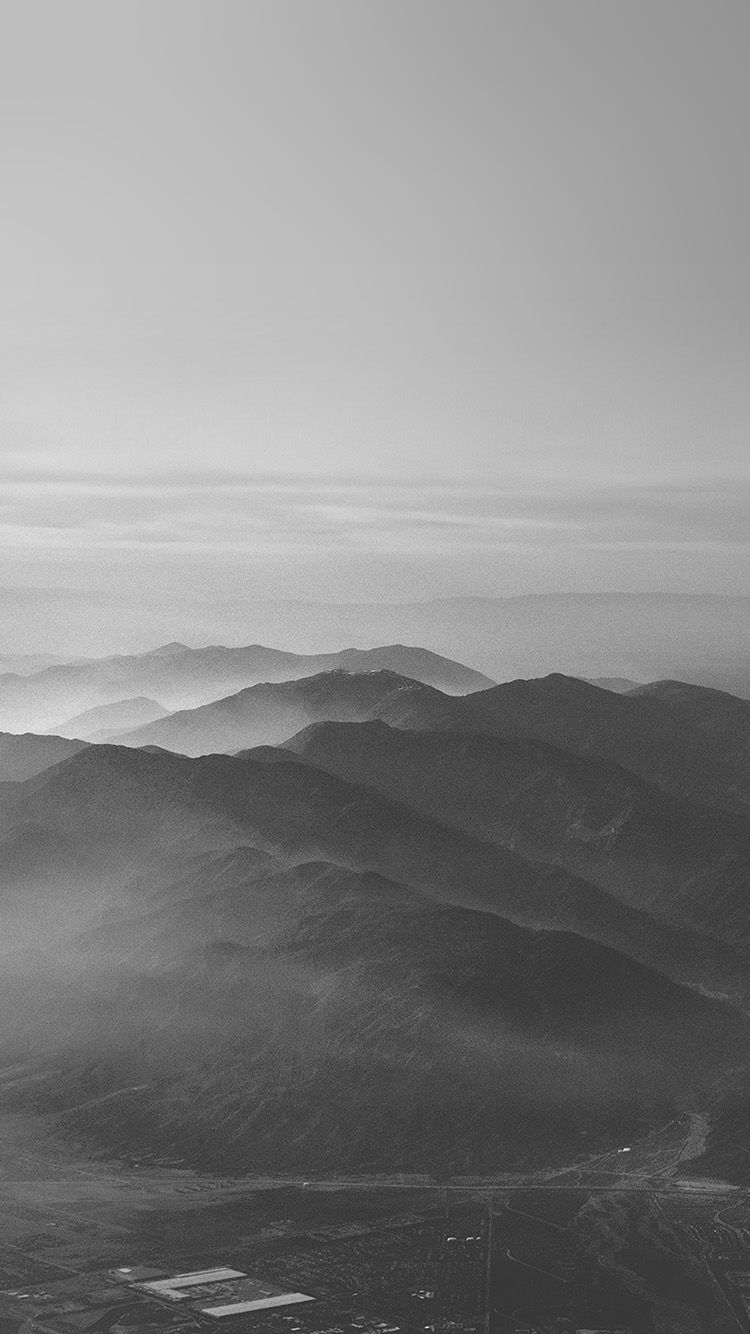 750x1334 mu40-mountain-fog-nature-dark-bw-gray-sky-view in 2019 | phone