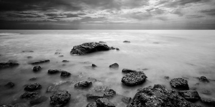 1920x1080 Black and white landscapes nature monochrome sea wallpaper