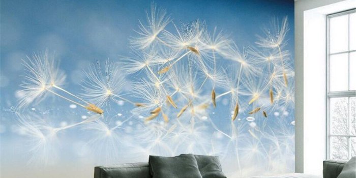1000x800 US $9.0 40% OFF|Beibehang 3D Wallpaper HD Aesthetic Dandelion Seeds Close  up Modern Simple Living Room Bedroom TV Background papel de parede-in