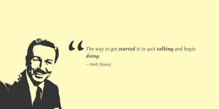 1280x720 Wallpaper Begin doing, Quick talking, Walt Disney, Popular quotes