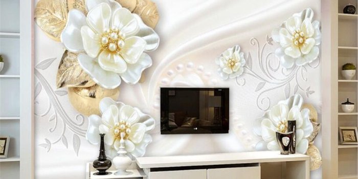 1000x800 US $9.0 40% OFF|Beibehang Custom Wallpaper Living Room Bedroom mural  Aesthetic 3d Flower European TV Wall Background 3d wallpaper for walls-in 