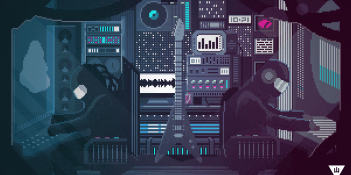 1920x1080 Blue Bots Dots album by Amplitude Problem - music, synthwave