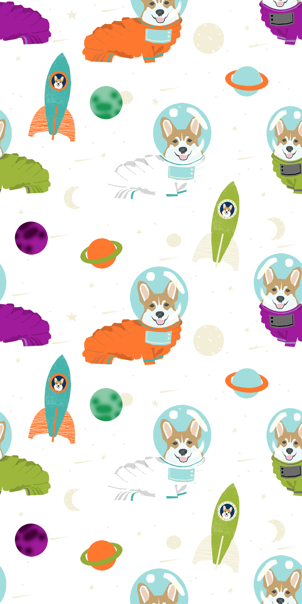 1000x2000 Impact iPhone 8 Plus Case - Corgi outer space astronaut cute clear