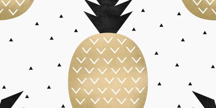 900x900 Gold Pineapple Removable Wallpaper