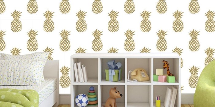 1000x1000 US $18.48 34% OFF|Hot selling Simple decoration Gold Pineapple Creative  waterproof self adhesive wallpaper Multifunction wallsticker tablecloths-in 