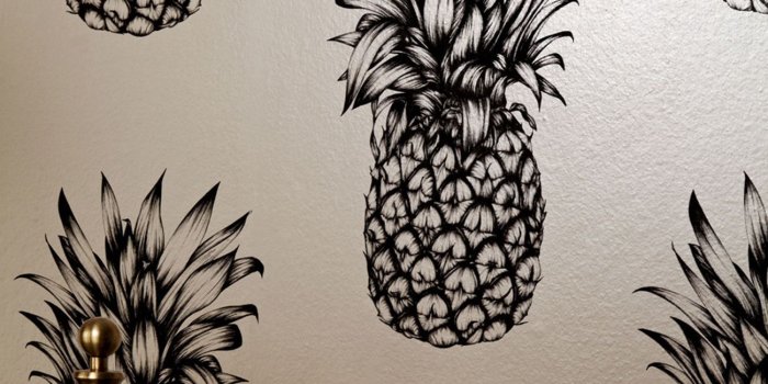 1300x1300 Details about ARTHOUSE TROPICS COPACABANA PINEAPPLE WALLPAPER GOLD BLACK  WHITE FEATURE WALL