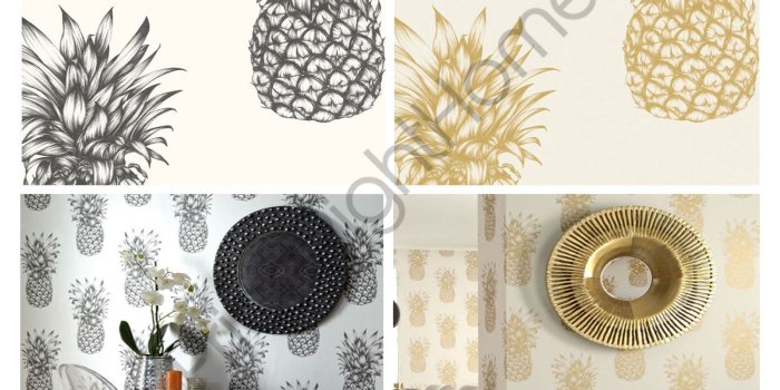 1600x1600 Arthouse Tropics Copacabana Pineapple Wallpaper Gold - Pineapple
