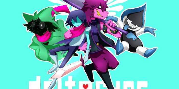 1332x850 Wallpaper the game, characters, turquoise background, Deltarune