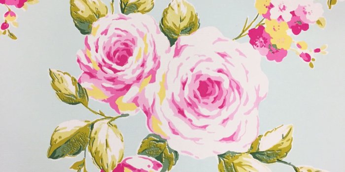 1280x1280 Details about Flower Floral Wallpaper Aqua Green Pink White Yellow  Catherine Lansfield P+S