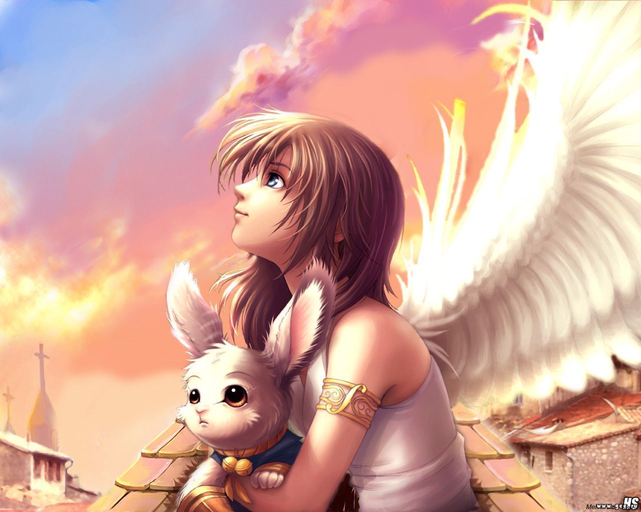 1280x1024 Wallpaper Anime female Angels