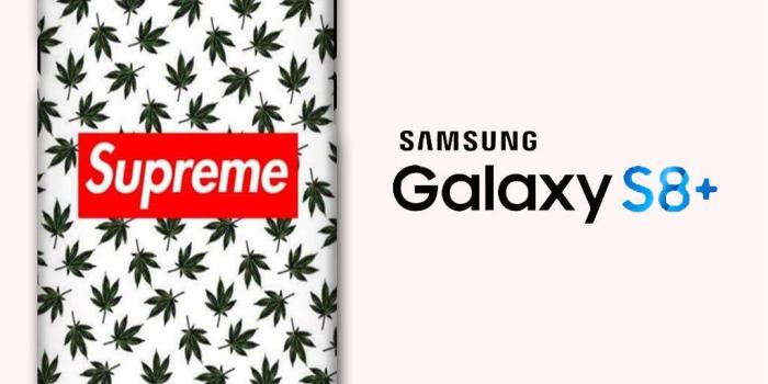 1024x1024 Leaf Black Supreme Wallpaper Samsung Galaxy S8 Plus 3D Case – myltastore