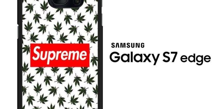 1024x1024 Leaf Black Supreme Wallpaper Samsung Galaxy S7 Edge Case