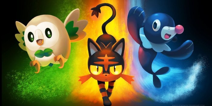 1191x670 Pokemon Starters Sun and Moon Wallpapers - Top Free Pokemon Starters
