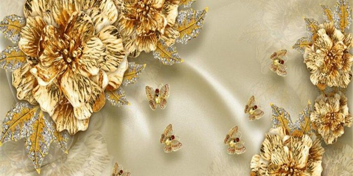 1000x800 US $9.0 40% OFF|beibehang custom wallpaper European luxury gold diamond  flower silk jewelry background wall home decoration 3d wallpaper mural-in 