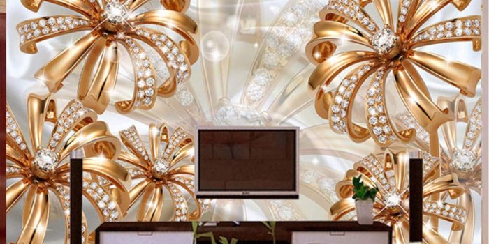 1000x1000 Amazon.com: hwhz Custom Photo Wallpaper 3D Stereo Gold Diamond