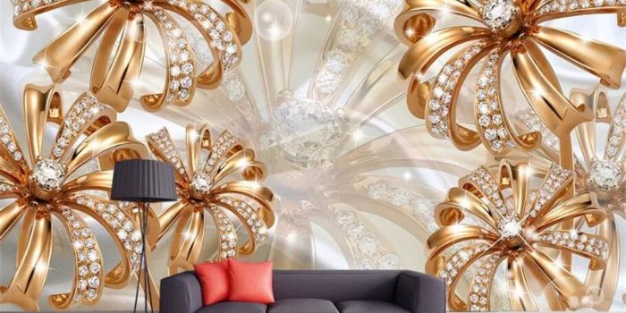 1000x800 US $9.3 48% OFF|beibehang Custom wallpaper papel de parede 3d European  palace gold diamond flower jewelry living room TV wallpaper for walls 3  d-in