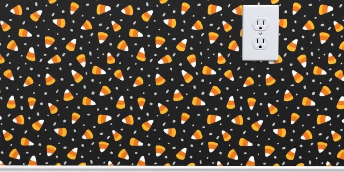 1024x1024 Halloween Candy Corn Black on Isobar by jaymehennel | Roostery Home