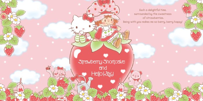 2880x1800 Strawberry Shortcake and Hello Kitty Wallpaper (2880×1800