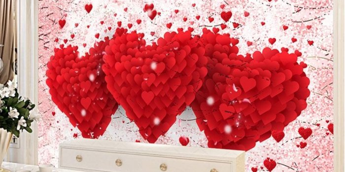 1000x1000 Colomac Wall Mural Romantic Red Love Heart The Most Beautiful Love