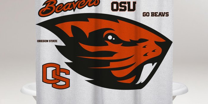 2000x2000 OREGON STATE BEAVERS LOGO WALLPAPER Printed Shower Curtain Bathroom Decor