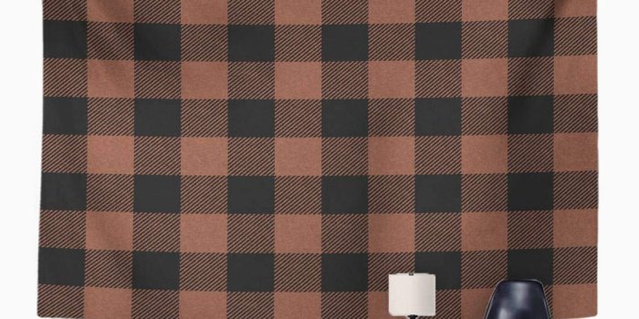 1100x1100 Amazon.com: Emvency Wall Tapestry Black Brown Buffalo Plaid Holiday