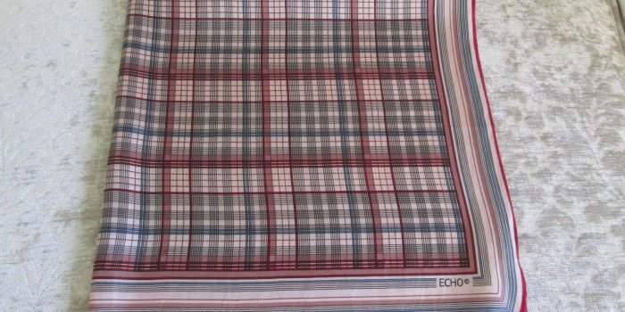 1600x1200 Vintage Echo Silk Plaid Scarf/Masculine Scarf/Autumn Plaid Scarf #19032