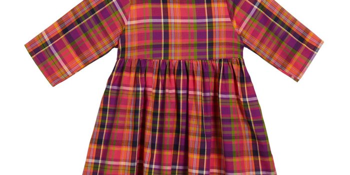 1200x1500 Autumn Plaid 3/4-Sleeve Dress, Size 18m-10