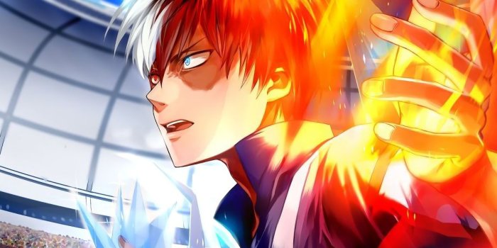 1152x864 Download 1152x864 Wallpaper Fire And Ice, Anime Boy, Artwork, Shouto