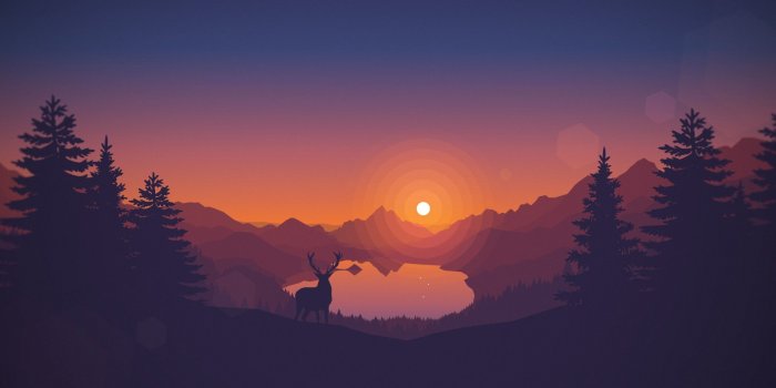 1920x1080 Minimal Sunset Forest Wallpaper | HDWallpaperFX in 2019 | Forest