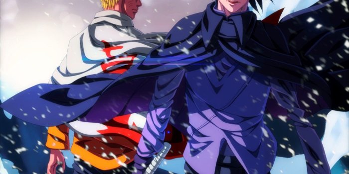 1332x850 Wallpaper sword, Sasuke, Naruto, blizzard, snow, katana, ken, blade