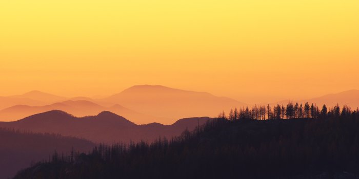 3000x2002 Mountains in forest at sunset Wallpaper ID:3315