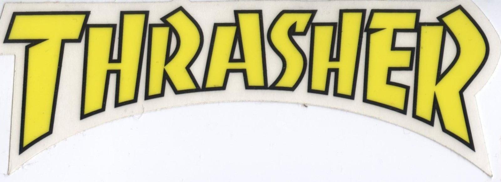 1666x608 Thrasher Magazine Yellow Banner Logo Skateboard Sticker Click on the
