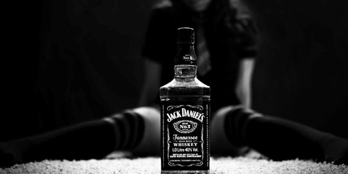 1600x900 Jack Daniel's whiskey bottle, white, black, Jack Daniel's, alcohol