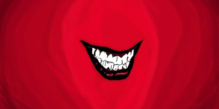 1920x1080 Red, white, and black smiling teeth illustration, Joker, mouth
