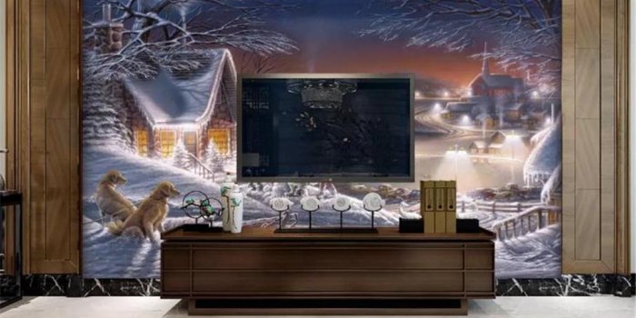 1024x878 Custom 3D Wallpaper Modern Simple Snow Village Snow Scene rural Style  Living Room Bedroom Background Wall Decoration Mural Wallpaper
