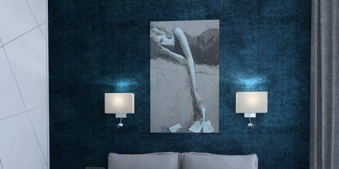 1500x1520 Modern bedroom with green wallpaper 3D Model in Bedroom 3DExport