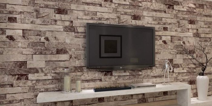 1050x1050 ซื้อที่ไหน Grey Wallpaper Real Brick Printed Wallpaper Modern Living