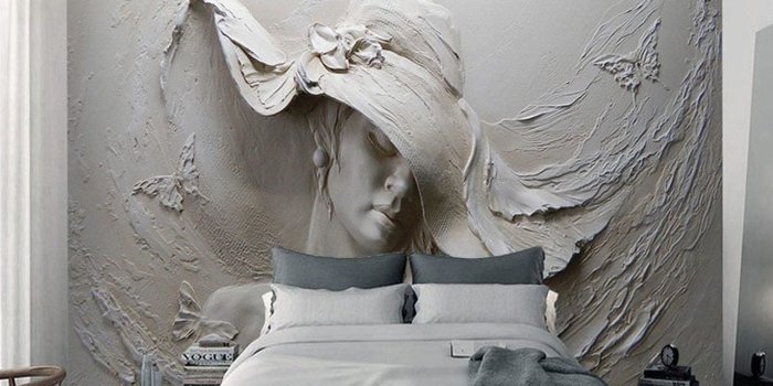 1280x1280 Custom Wallpaper 3D Stereoscopic Embossed Gray Beauty Oil Painting Modern  Abstract Art Wall Mural Living Room Bedroom Wallpaper